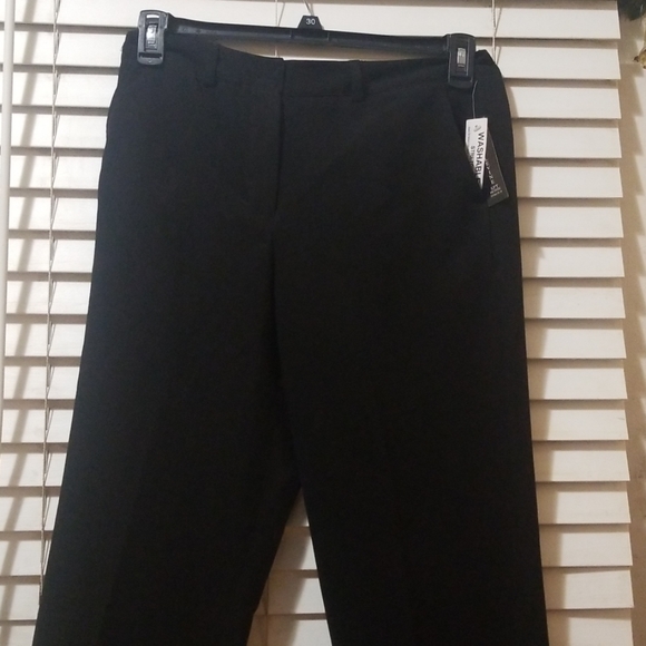AUTH LARRY LEVINE PETITE BLACK STRETCH PANTS 10P - Picture 3 of 4
